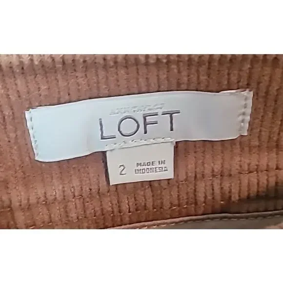 LOFT Brown Corduroy Mini Skirt Women’s 2 Timeless Luxe Cottagecore Western